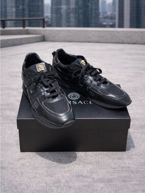 Versace Black & Gold Medusa Sneakers Size 12 EU45 – Worn Once, Box